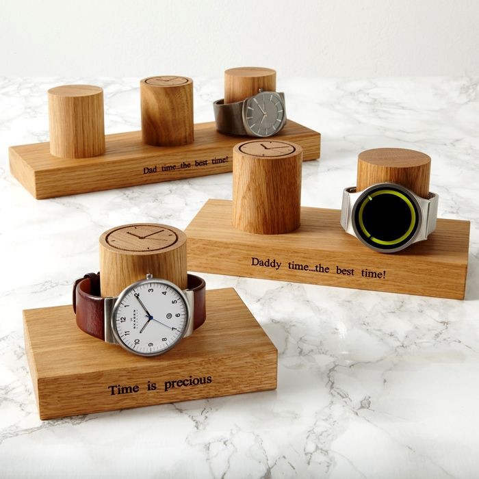 Handmade wooden watch stand for men and women collection.